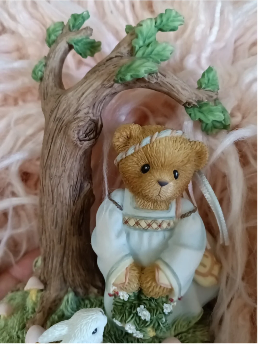 Cherished Teddies 2005 Maid Marian with Tree Mushrooms Bunny Flowers Bear